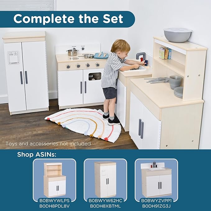 Children’s Factory Wooden Play Stove for Kids and Toddlers – Pretend Kitchen Playset with Realistic Design – Preschool Furniture for Classroom or Playroom – 24" W x 15" D x 28" H – Assembly Required