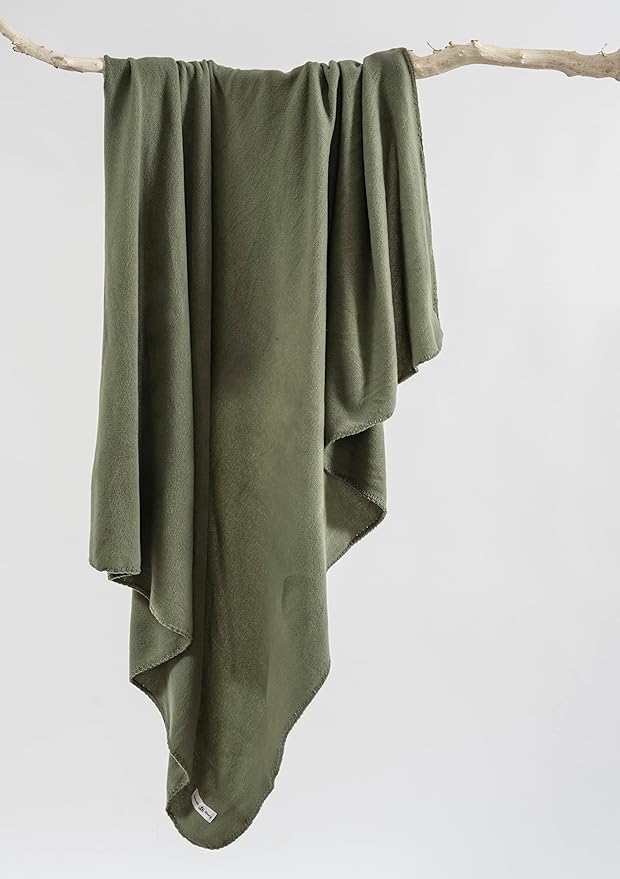 Special SG Glory Fleece Throw Blanket Set Bulk for Travel Kids Outdoor Wedding Pet (Olive Green, Pack of 6 50x60 Inches)