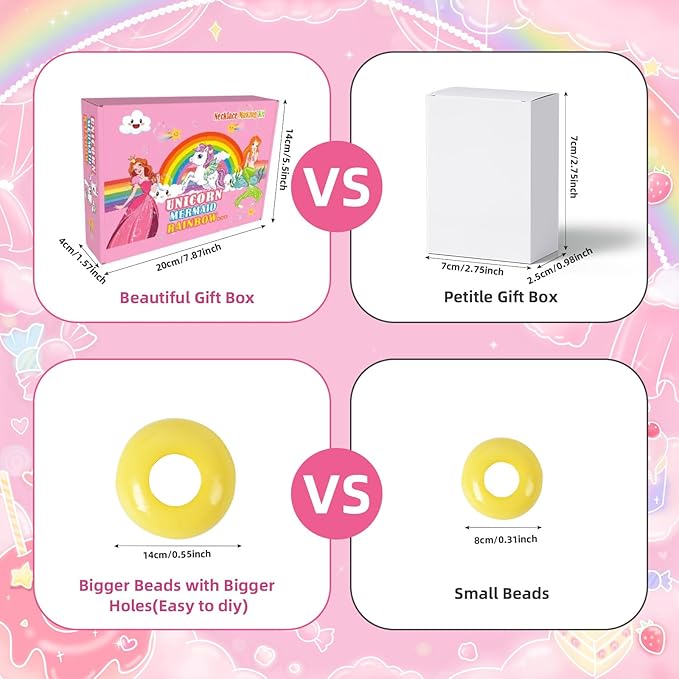 Jewelry Making Kit for Girls Unicorn Mermaid Charm Necklace Making Supplies Beads Set Birthday DIY Arts and Crafts for Girls