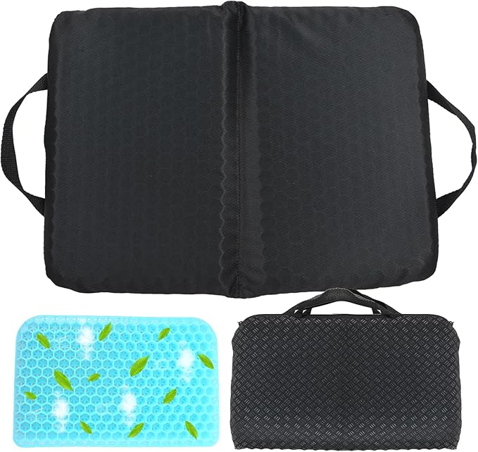 New Upgraded Portable Seat Cushion (15.7" x 11.8") Foldable Travel Cushion, for Airplane Seats, Camping, Stadium, Cinema, Garden Benches Seat Cushion