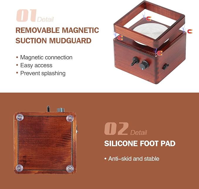 Eritor Pottery Wheel, Pottery Wheel for Adults, Air Dry Clay 4.4lbs，Pottery Clay，Pottery Wheel for Beginners，Pottery Tools, Pottery Wheel for Kids, Clay Tools, Clay Sculpting Tools