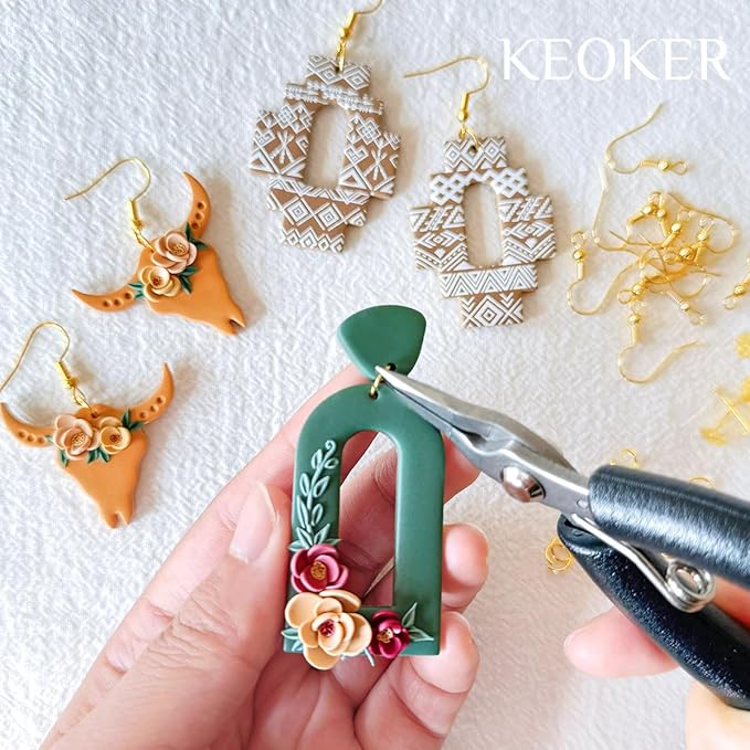 Keoker Polymer Clay Jewelry Making Kit, 103 PCS Clay Earring Making Kit for Teens and Adults, Fashion Designer Kits, Polymer Clay Earrings Kit Crafts, Great Gifts