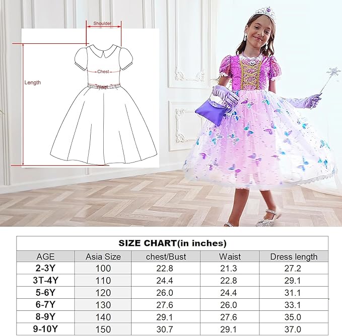 Light Up Girls Halloween Costume Snow Princess Dress Ice Christmas Costumes Toddler Kids Costume with Accessories