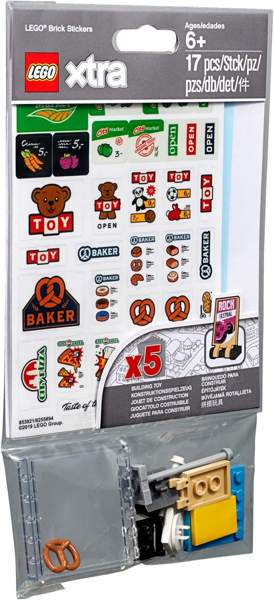 LEGO Signs and Decals Accessories (xtra) 17 total Pieces with 5 Decal Sheets