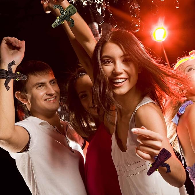 Chivao 10 Pieces Assorted Slap Bracelet Crocodile Snap Bracelet Sequin Animal Slap Bracelets Cool Halloween Snap Bracelets for Easter Halloween Party Favors