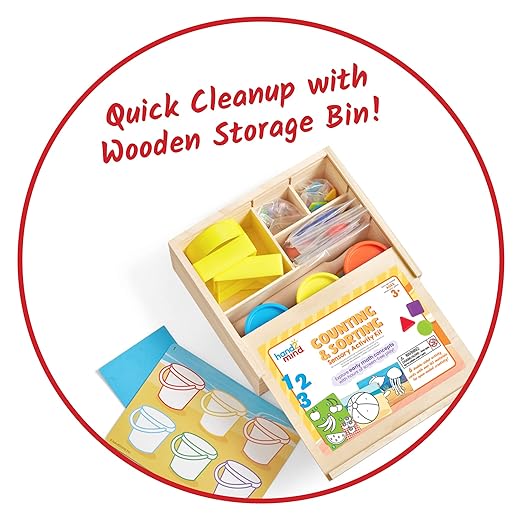 hand2mind Counting and Sorting Sensory Activity Kit, Loose Parts Play Materials for Kids, Sensory Box, Montessori Sensory Bin with Lid, Fine Motor Toys, Play Therapy Toys, Arts and Crafts Kits