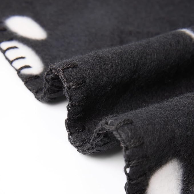 CAI TENG Fleece Throw Blanket Blankets for Couch Bed 50x60 inch 6 Pack Kids Blanket Throws Fleece Fabric Soft Cozy Travel Blankets Lightweight Small Throws Camping Gifts Blankets Black Dog Paw