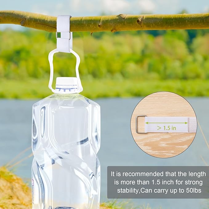 1" x32Ft Hook and Loop Straps with 50 Metal Buckles, Adjustable Fastening Cable Straps, Free Cut Length, Reusable Nylon Cable Ties for Organizer or Storage, White