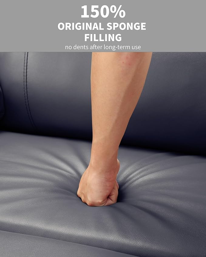 27'' Leather Recliner Chair Oversized, Overstuffed Manual Recliner Chair, Single Sofa for Adults, with Cup Holder and Side Pockets, for Living Rooms, Max Weight 400 lbs, Gray