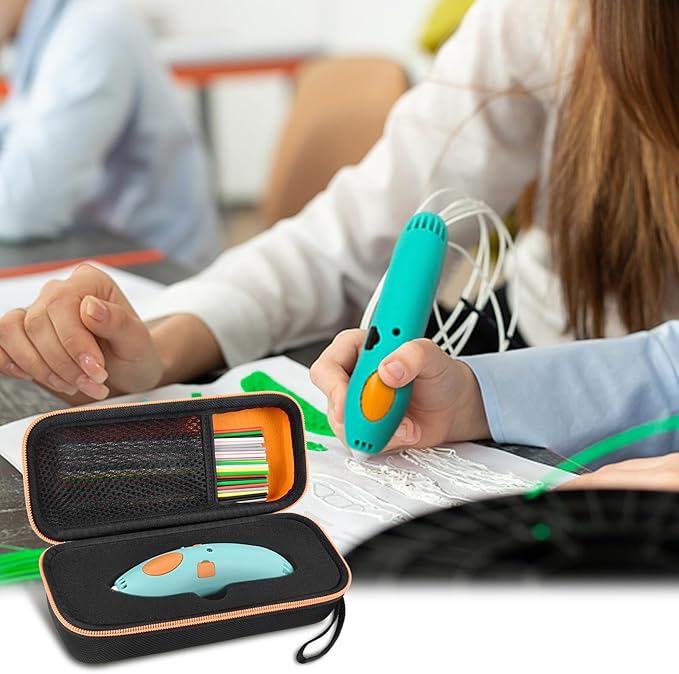 GWCASE Case Compatible with 3Doodler Start+ Essentials for 3D Pen Set for Kids, Storage Organizer Carrying Holder Fit for Printing Pens, Plastic Refill Blister, Micro-USB Charger (Box Only)-Black