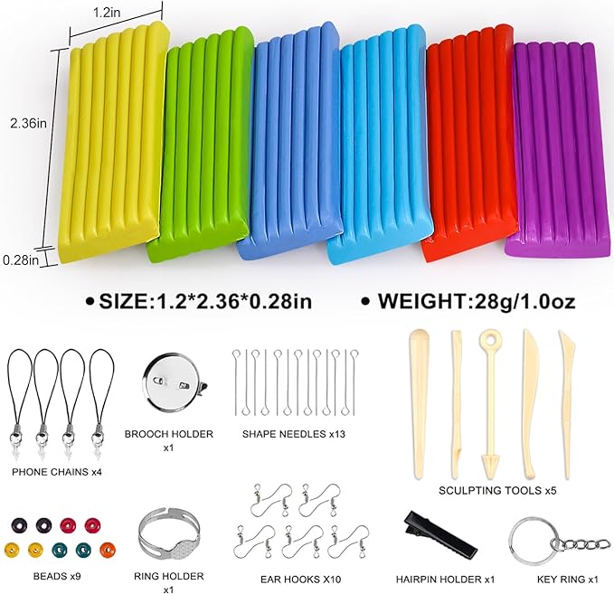 CiaraQ Polymer Clay 36 Colors, Modeling Clay Starter Kits for Kids, Oven Baked Model Clay with Sculpting Tools, Safe and Non-Toxic, Great for Children and Artists