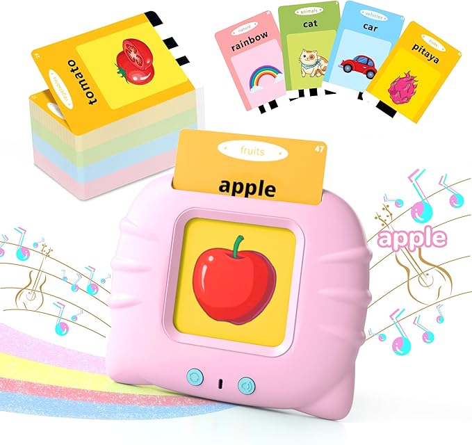 Birthday Gift for 1 2 3 4 5 Years Old Girls Toys, Talking Flash Cards, Educational Toddler Toys, Montessori Sensory Toys, Learning Toys for Ages 2-4, Toys for 2 Year Old Girls Birthday Gifts