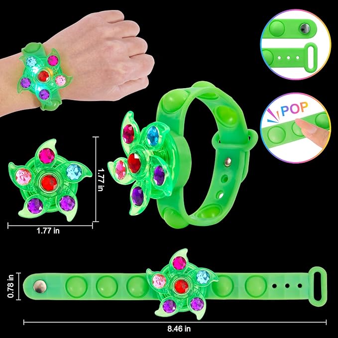 24 Pack Light Up Bracelets Valentines Day Gifts Party Favors for Kids 8-12 4-8 3-5, Goodie Bags Stuffers for Kids, Light Up Bracelets Birthday Return Gifts Party Favors for Boys Girls Classroom Prizes
