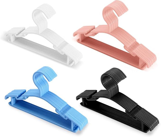 Baby Hangers 40Pcs, Kids Hangers, Plastic Hangers Non Slip, Clothes Hanger, Toddler Hangers, Infant Hangers, Child Hangers for Nursery, 40 Pcs, Blue White Pink Black