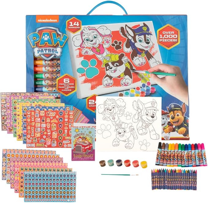 Innovative Designs Paw Patrol Creative Coloring Canvas Painting and Activity Set for Kids, 1000+ pcs