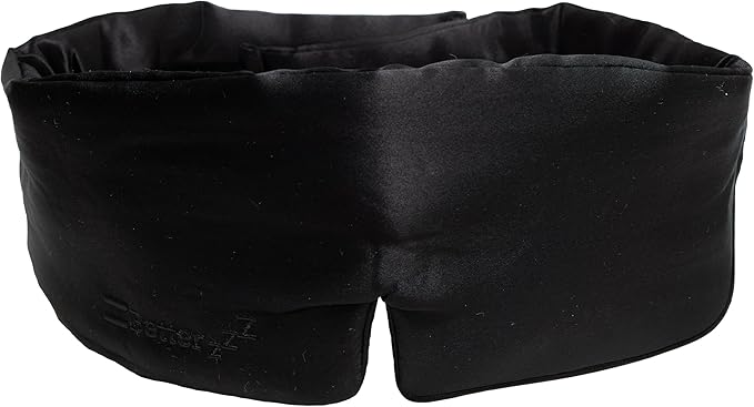 Better zzZ 100% Pure Mulberry Silk Sleep Mask for Women & Men – Adjustable Velcro Strap, Total Blackout, No Pressure Eye Mask for Deep Sleep & Travel Pouch Included - (Black)