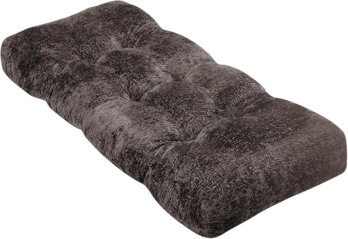 Bench Cushion 42 Inch - Luxury Chenille, High-Density Memory Foam, Non-Slip Bottom, Soft Durable Indoor Tufted Long Seat Cushion for Window Garden Furniture (Brown, 42x16x4 Inch)
