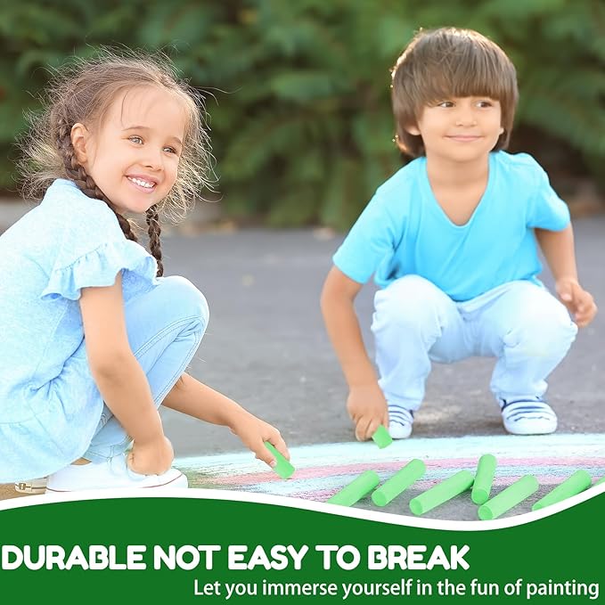 Fulmoon 40 Pcs Jumbo Sidewalk Chalk for Kids Outdoor Art Non Toxic Large Washable Street Chalk for Adults Drawing Painting Graffiti Classroom(Fruit Green,Round Style)