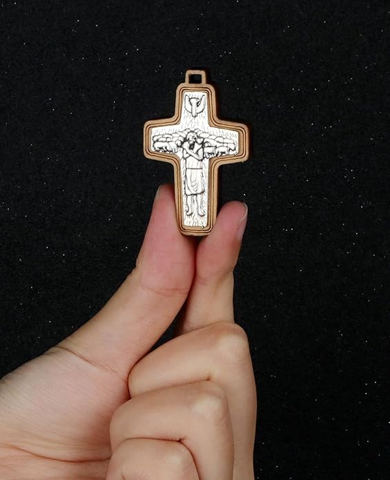 COTTVOTT Wooden Christian Jesus Cross/Orthodox Crucifix Charms Pendants for Rosary Necklace, DIY Jewelry Making Accessories Parts