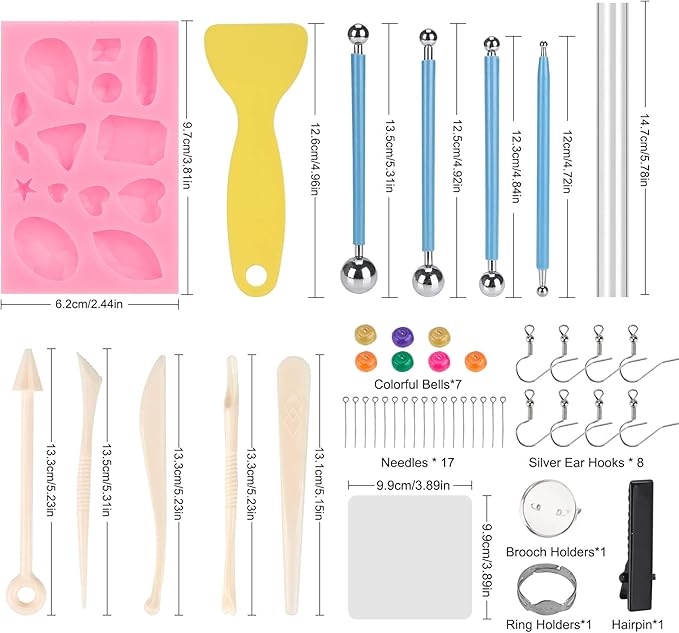 CiaraQ Polymer Clay-Oven Baked Modeling Clay with Sculpting Tools, 60 Colors, 4.7 lbs