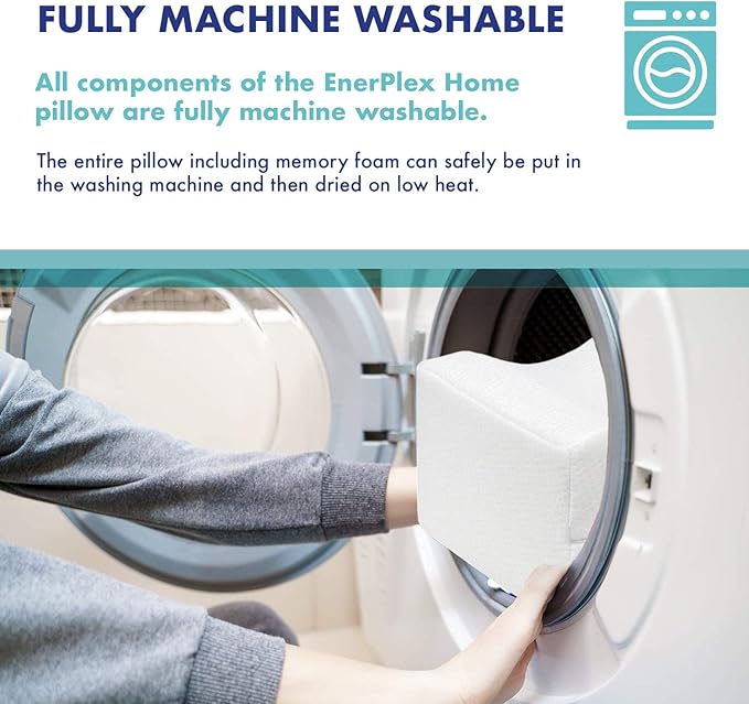 EnerPlex CertiPUR-US Certified Never-Flat Memory Foam Knee Pillow Orthopedic Pillow Wedge for Back Pain Leg Pain Sciatica Pain Relief Pregnancy Pillow Hip and Spine Alignment Removable Washable Cover