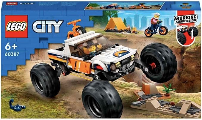 LEGO City 60387 4WD Off-Road Adventure Toy Blocks, Present, Vehicle, Glue, Boys, Girls, Ages 6 and Up