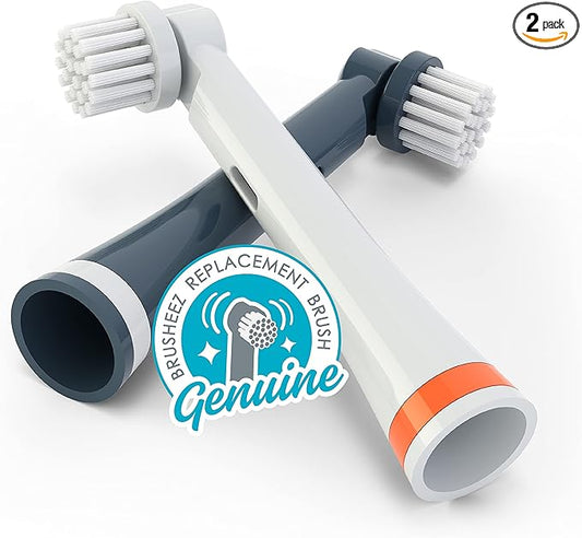 Brusheez Electronic Toothbrush Replacement Brush Heads 2 Pack (Shadow The Shark)