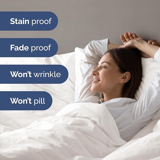 Duvet Cover Twin/Twin XL Size Set - Extra Soft Duvet Cover 68 x 90 with 1 Pillow Sham - Hotel Luxury, Easy Care and Fade Free w/ Zipper Closures & Ties - Comfy, Breathable Bedding Set (Antique White)