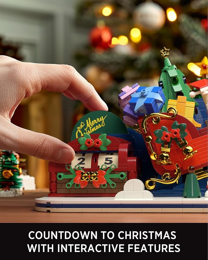 Nifeliz Christmas Countdown Building Set for Adults and Family, Christmas Decoration to Build Together, Holiday Collectible Gift for Home Décor and Office Décor (1022PCS, NF10295)