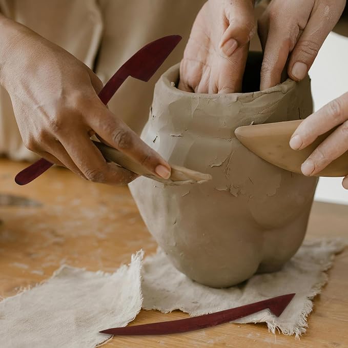 EXCEART 5pcs Ceramics Tools Pottery Kit Kids Tools Wood Tools Wood Carving Tools Wooden Pottery Tools Wooden Carving Kit Wooden Sculpting Tools Clay Modeling Bamboo Child