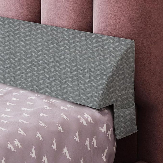 Bed Wedge Pillow for Headboard Gap Bed Mattress Gap Filler (0-8") Between Headboard/Wall and Mattress Grey King Size Foam Support Triangle Bloster Pillow Stoppers with 2 Pockets