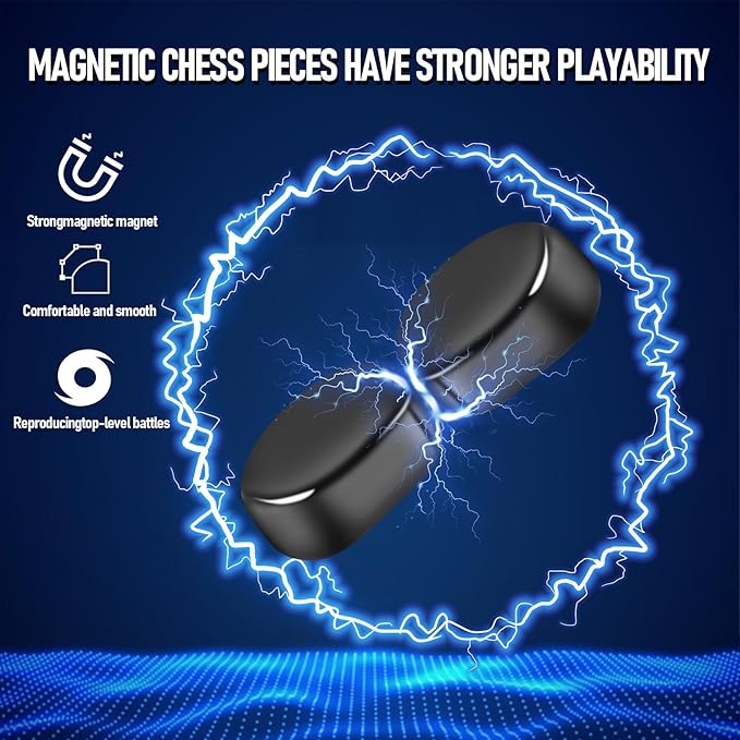 4 Packs Magnetic Chess Game with Stones, Magnetic Chess Game with Rocks, Magnet Game with String, Family Gatherings Board Games for Kids & Adults