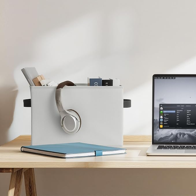 Cupic Cupid Storage Bins Closet, Fabric Closet Organizers and Storage, 6-Pack Baskets for Organizing, Large Storage Boxes with Handles for Clothes and Toys, Light Gray