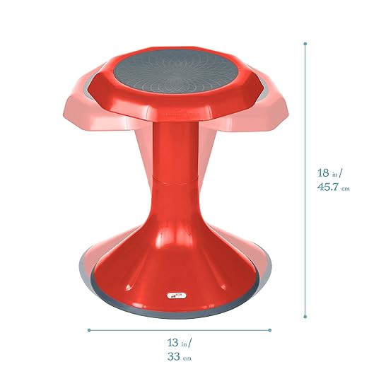 ECR4Kids ACE Active Core Engagement Wobble Stool, 18-Inch Seat Height, Flexible Seating, Red