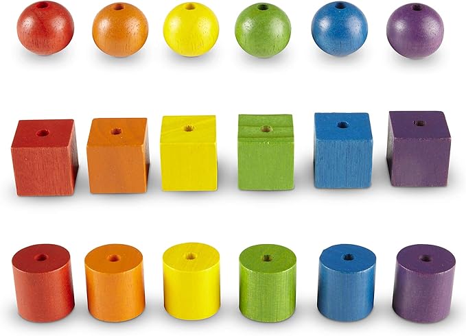 Learning Resources Beads and Patterns Card Set,130 Pieces Ages 3+, Lacing Beads,Back to School Supplies,Teacher Supplies for Classroom