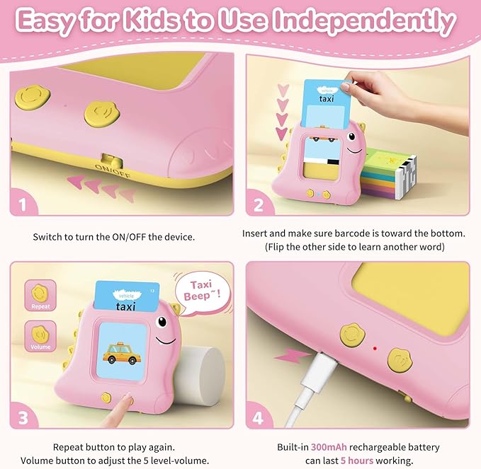 Girls Toys Montessori Toys for 2 3 4 Year Old, Talking Flash Cards with 510 Sight Words, Sensory Toys for Toddlers 2-4 Autism Children, Speech Therapy Preschool Learning Toys, Kids Ideal Gifts