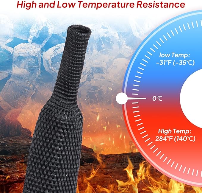 2 to 1 Ratio 1/2" - 18 feet Heat Shrink Fabric Braided Cable Sleeves Cord Management Protection for Automotive Cable/Wire/Irregular Shape Hose