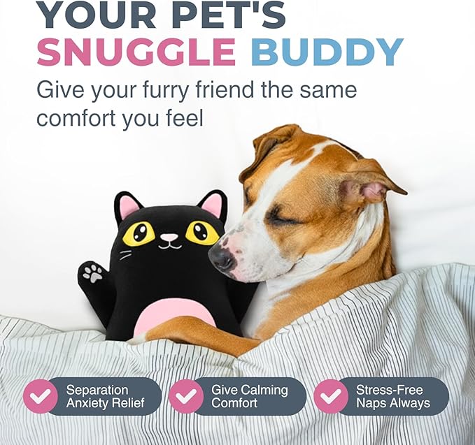 Black Cat Plush Body Pillow for Kids | Long Stuffed Animal Cuddle Pillow | Soft Hugging Toy | Plushie Gift for Girls & Boys | Long Plush Body Pillow for Sleep & Comfort | Large, 47 Inches