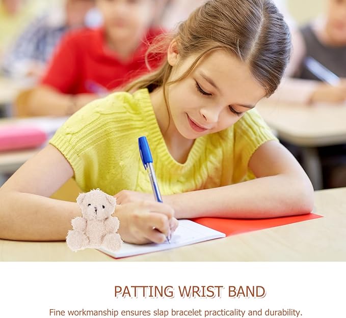 Abaodam Animal Slap Bracelet Bear Slap Bracelet Plush Stuffed Animal Hugger Snap Wrist Band for Kids Birthday Party