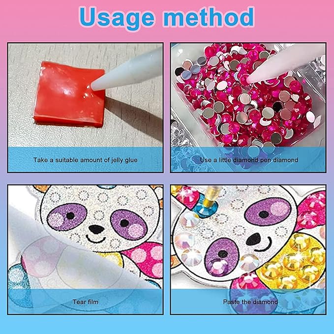 5D Diamond Craft Kits Stickers for Kids,Gem Kids' Paint by Number Kits Mosaic Sticker - Best Gifts for Girls Over Ages 6+ Easy for Kids Beginners