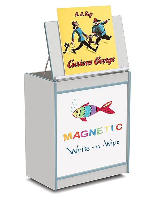 Jonti-Craft Rainbow Accents 0543JCMG131 Big Book Easel - Magnetic Write-n-Wipe - Coastal Blue