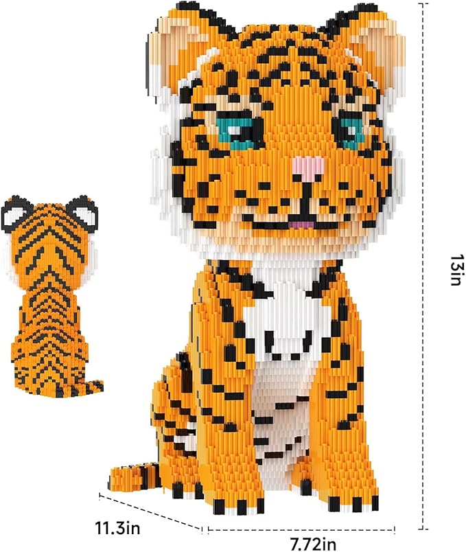 FAFAFA Toys Animal Building Sets, Micro Building Blocks, Animal Series Micro Mini Building Blocks Kit for Boys & Girls (Tiger)