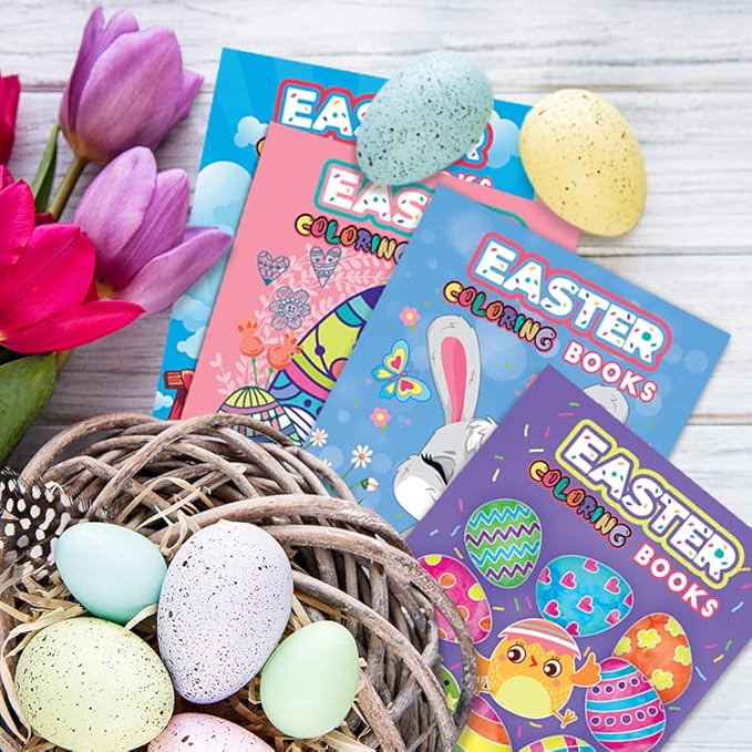 ArtCreativity Valentines Coloring Book for Kids for Kids Bulk, Pack of 20, 5" X 7" (Easter Coloring Books - 20 Pack)