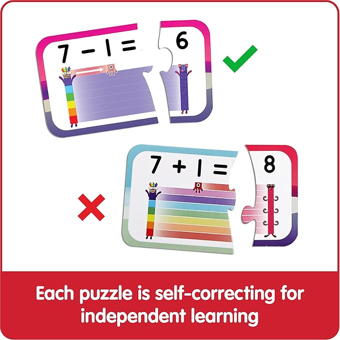 hand2mind Numberblocks Adding and Subtracting Puzzle Set, Addition and Subtraction Games, Number Puzzle, Matching Game, Preschool Math Toys, Toddler Educational Toys, Easter Basket Stuffers for Kids