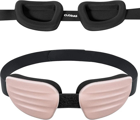 CLOZIA Sleep Mask for Men Women, Adjustable Sleeping Eye Mask, 100% Blocking Eye Masks for Sleep, Soft Comfortable for Travel & Shift Work, Pink