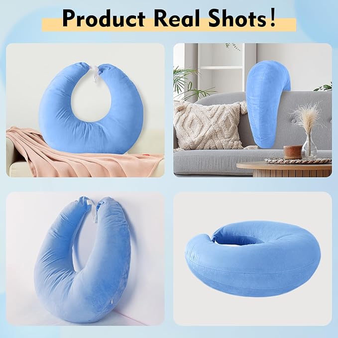 Gaming Pillow Arm Support Pillow for Bed & Sofa: Ergonomic U-Shaped Lap Pillow with Elbow Rest for Adults & Kids - Reduces Arm Pain & Fatigue During Gaming, Reading, Working & Crocheting