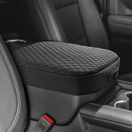 Shademax Center Console Cover for Chevy Chevrolet Tahoe, Suburban, Yukon 2021-2025 2026 Accessories Armrest Cover Cushion Pad Middle Console Cover Car Armrest Seat Box Protector Leather Anti-Scratch