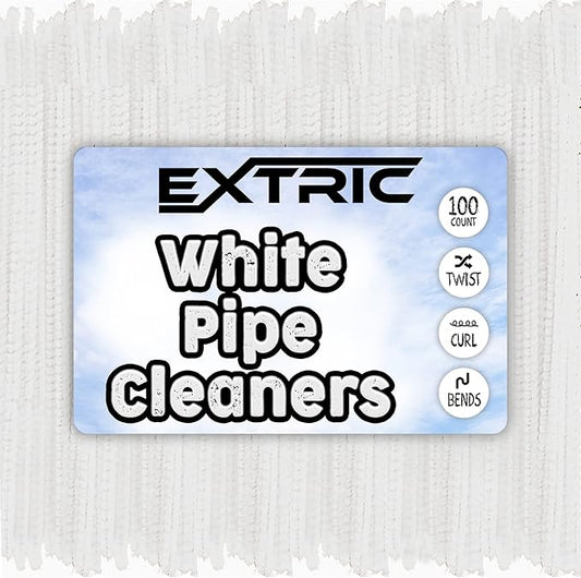 Pipe Cleaners Craft - 100 Pcs White Chenille Stems, 6mm x 12 Inch Fuzzy Sticks, Great for DIY Arts and Craft Projects and Decorations
