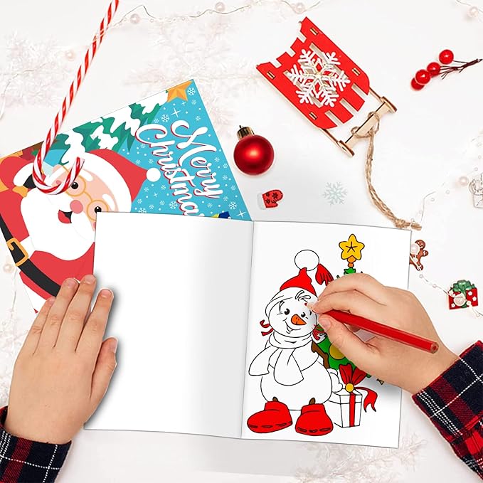 CCINEE 36pcs Christmas Coloring Books, 5" x 7" Mini Booklets Crafts for Kids Party Favors Fun Holiday Presents Classroom Christmas Games Prizes Art Gift to Boys and Girls Xmas Party Bag Fillers…