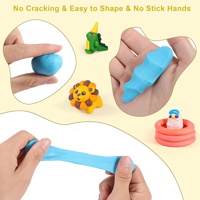 CiaraQ Polymer Clay 51 Colors, Modeling Clay for Kids, Oven Bake Clay with Sculpting Tools, Non Toxic, Ideal for Sculpture, Crafting, DIY Projects. (Assorted Colors, 0.7oz/Colors)